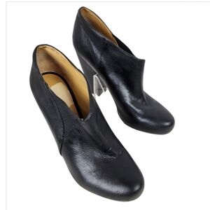 Nine West Leather Shoetie Ankle Bootie Black Size 8 1/2